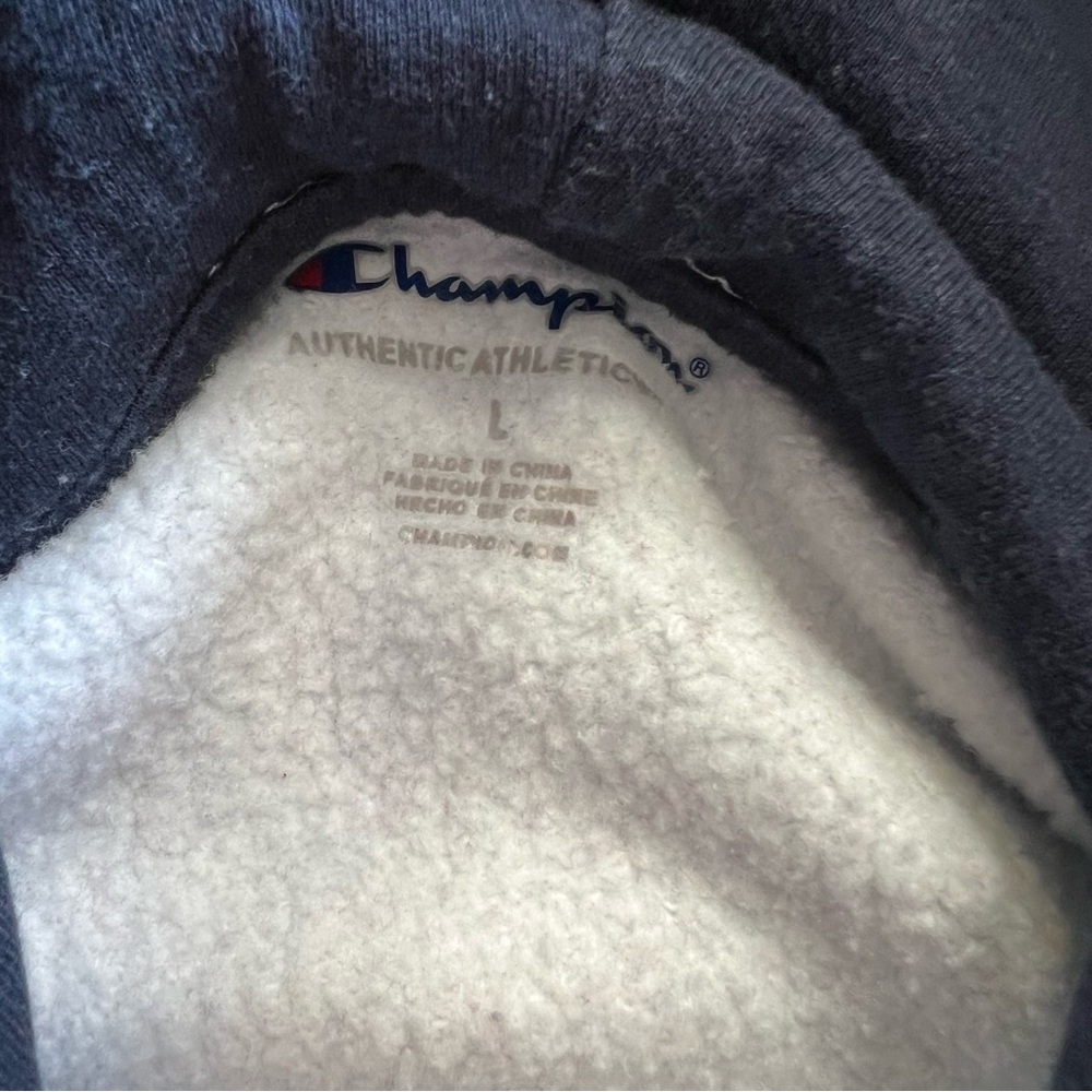 Champion Kids Large Colorblock Hoodie Navy White Red Blue Logo Pullover - Picture 4 of 4